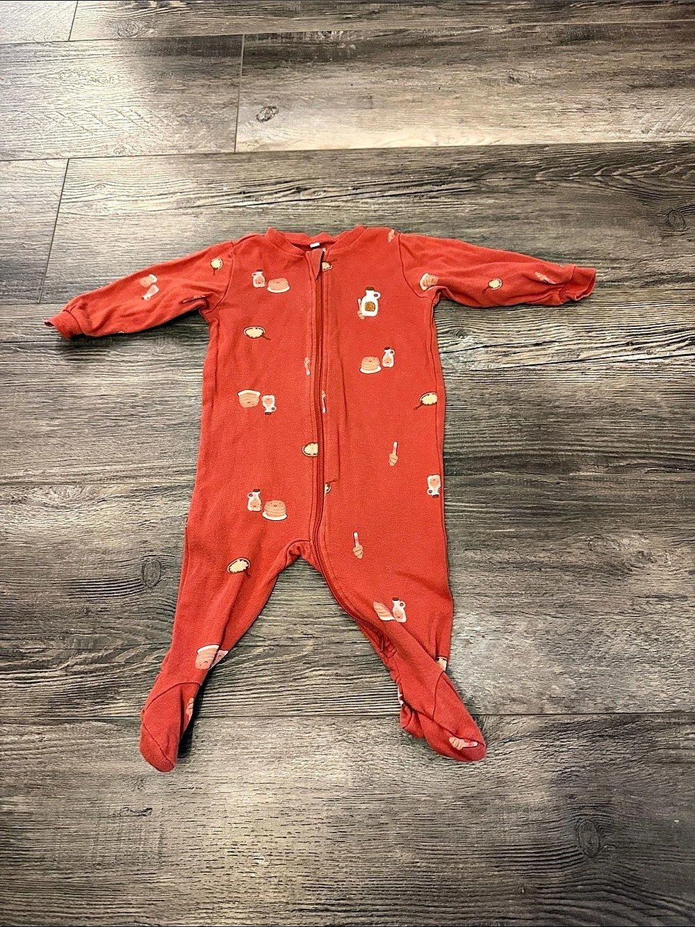 Pekkle Organic Cotton Footed Sleeper Red Baby 9M